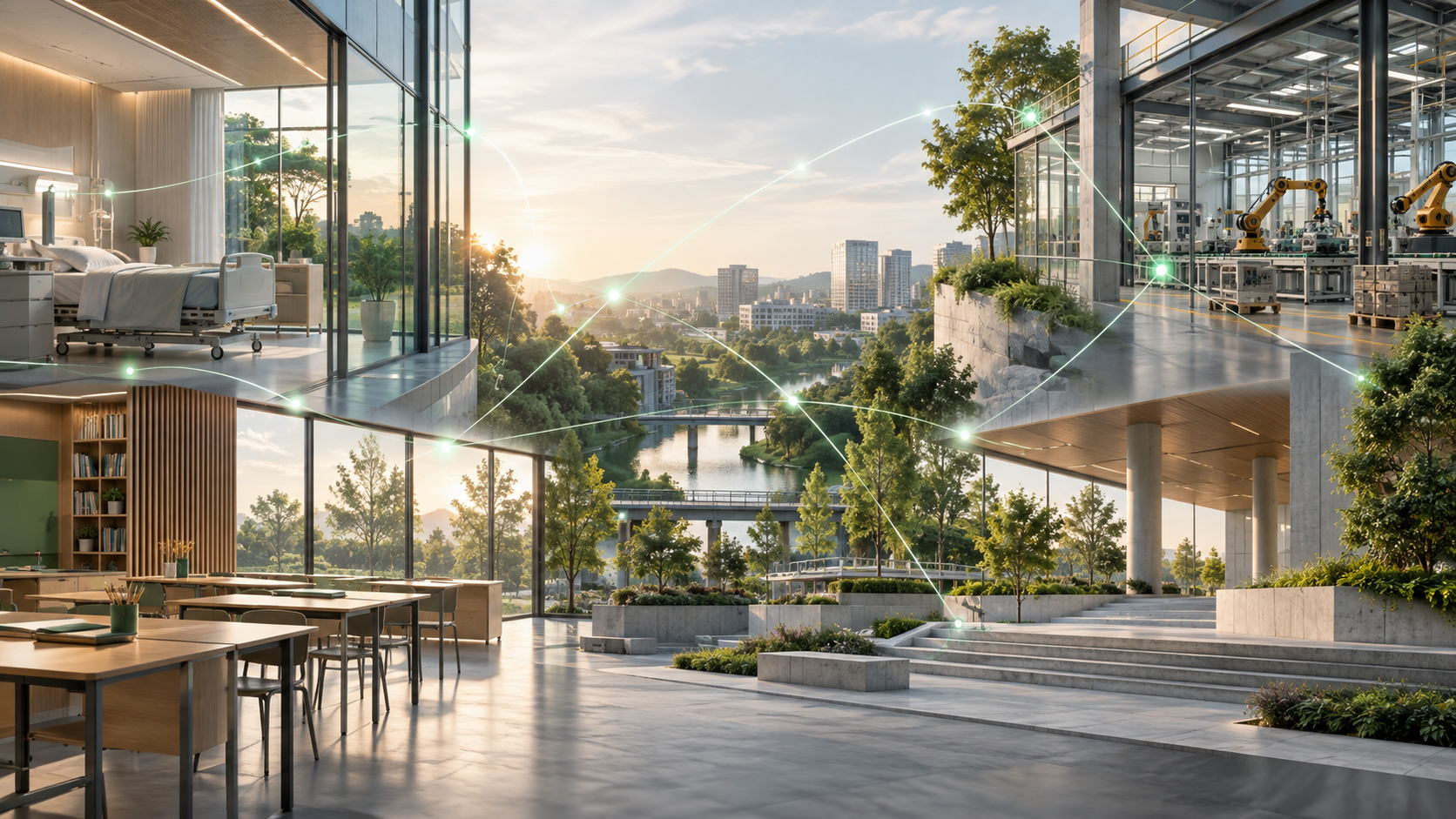 Connected healthcare, education, manufacturing and public service environments
